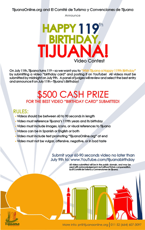 Video Contest for Tijuana's 119th Birthday